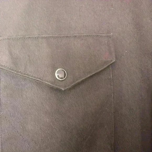 Vintage wrangler size large  pearl snap shirt dark brown - Picture 3 of 8